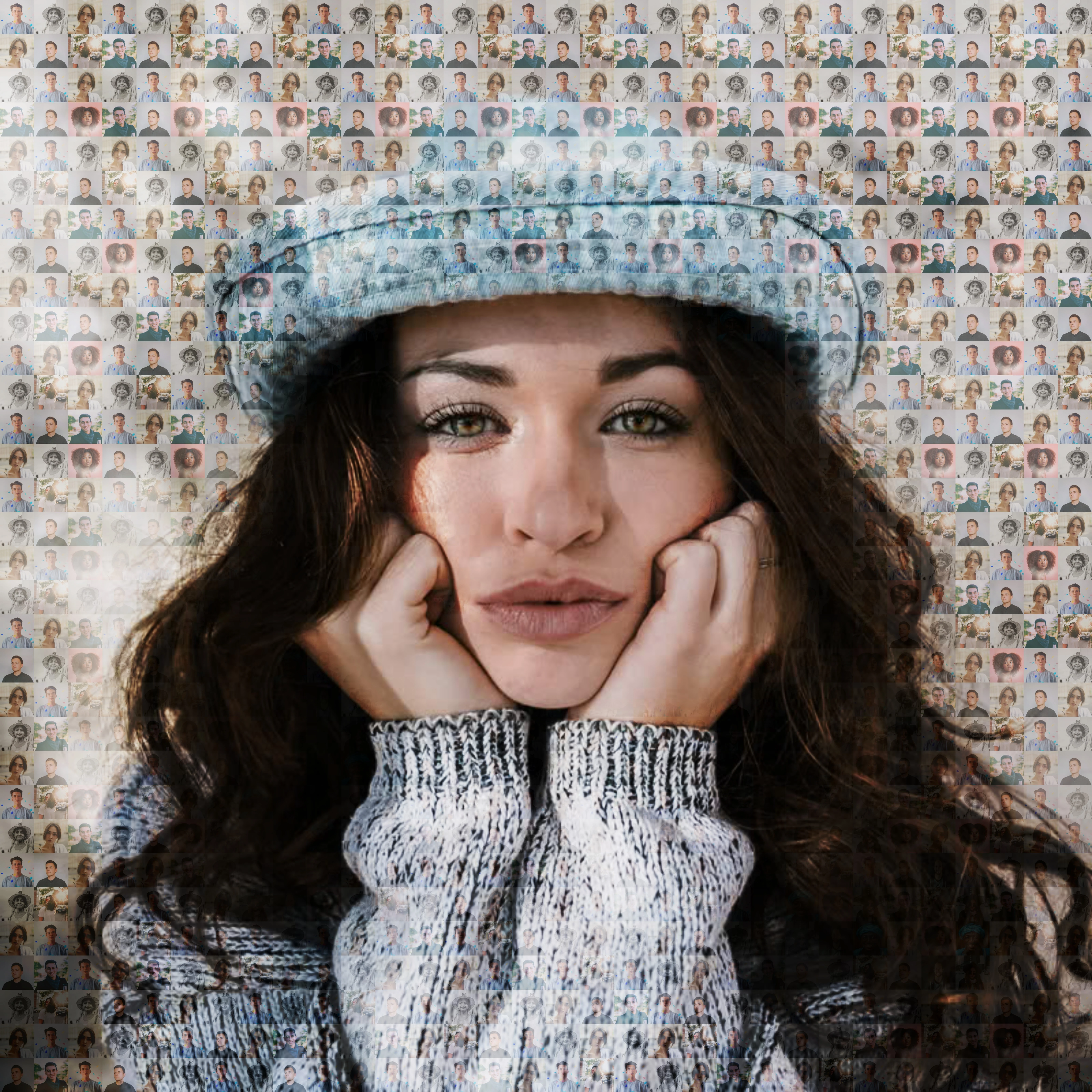Photo Mosaic Example — portrait made from hundreds of tiny images